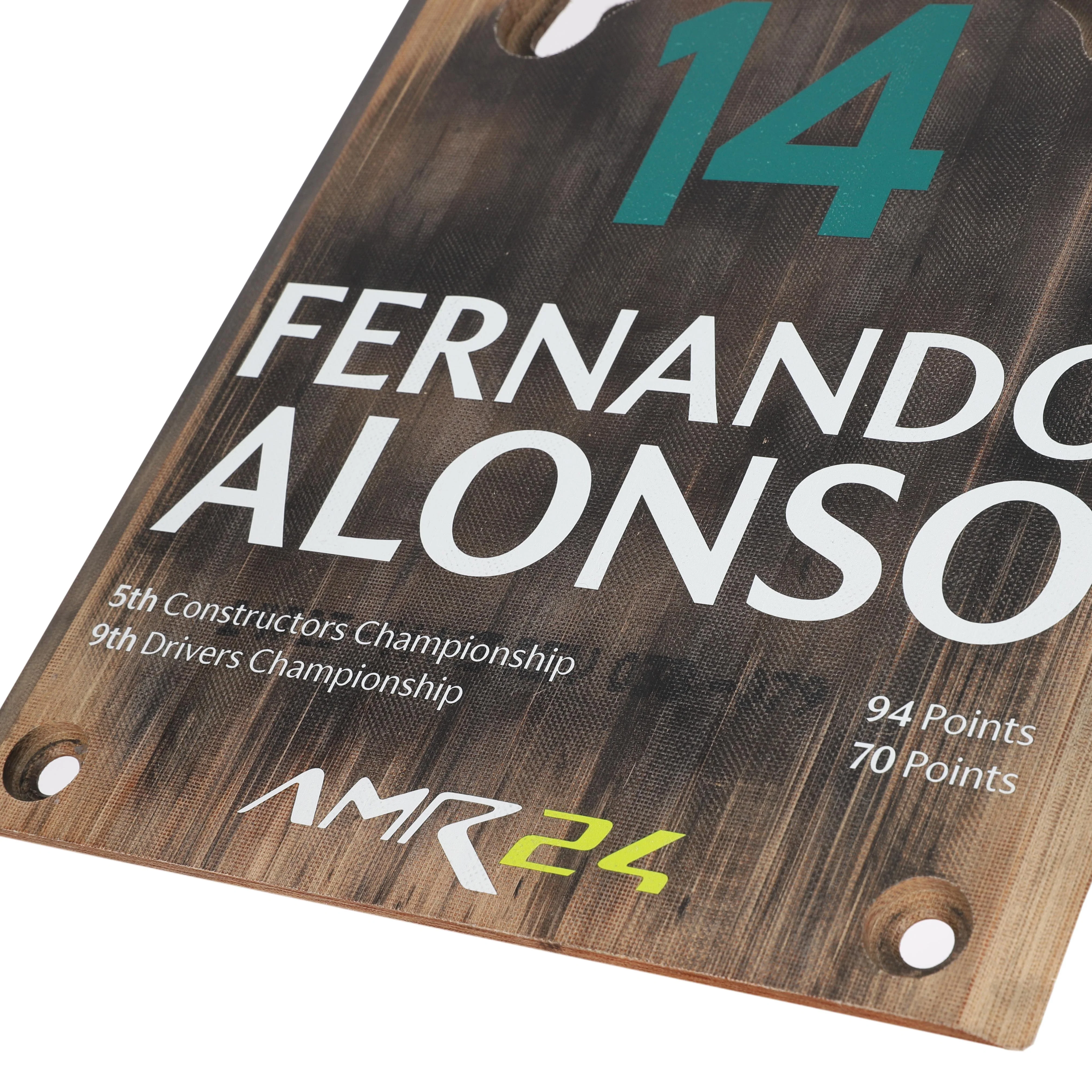 Fernando Alonso 2024 Aston Martin Aramco F1® Team Skid Block Plank Wall Art - Image 6
