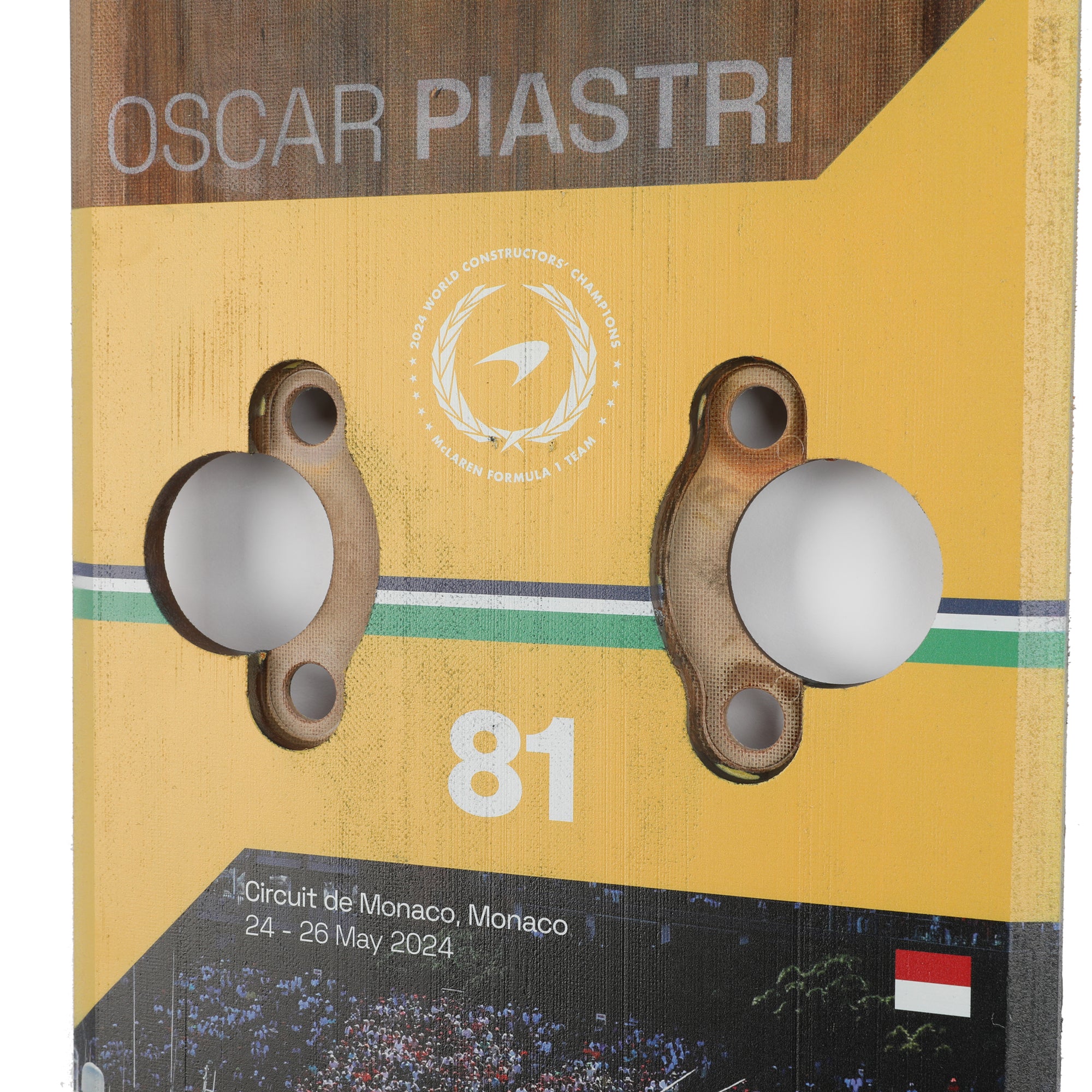 Oscar Piastri 2024 McLaren Grand Prix Used Front Skid Plank Wall Art - Monaco GP - Image 3